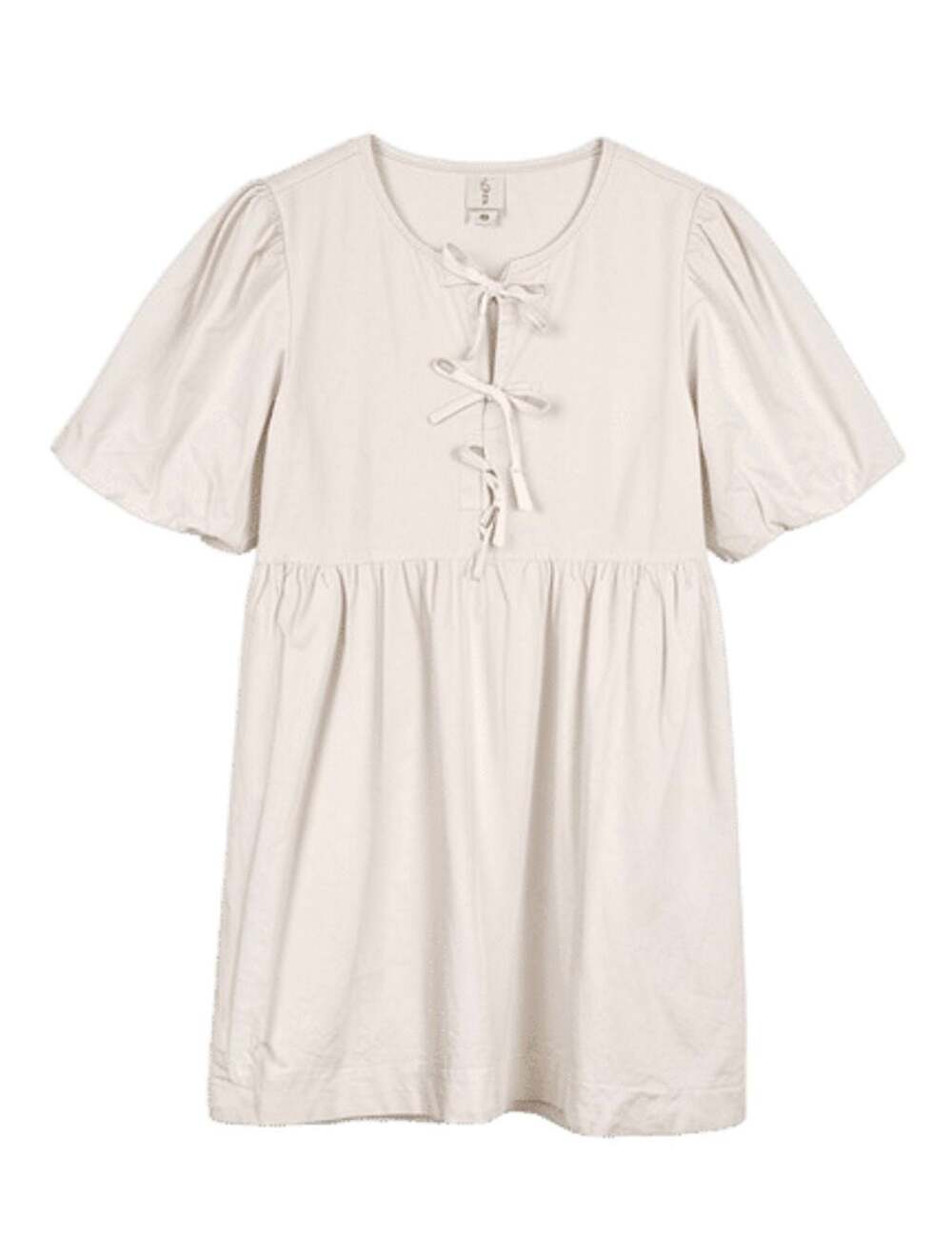 BOGO Joie White babydoll Cotton Blend Puff Sleeve Tie-Front Mini Dress Size M